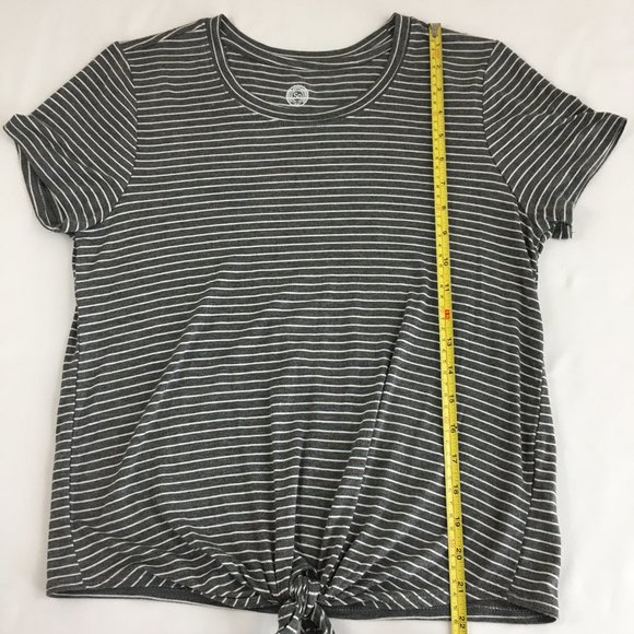 SO Tie Front Striped T-Shirt Top - Picture 9 of 9